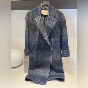 $2090 Authentic Burberry Wigsmoore wool mohair striped coat US 6 UK 8 gorgeous!